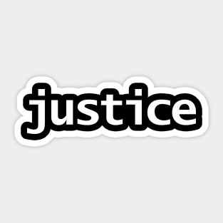 Minimal Typography Justice White Text Sticker